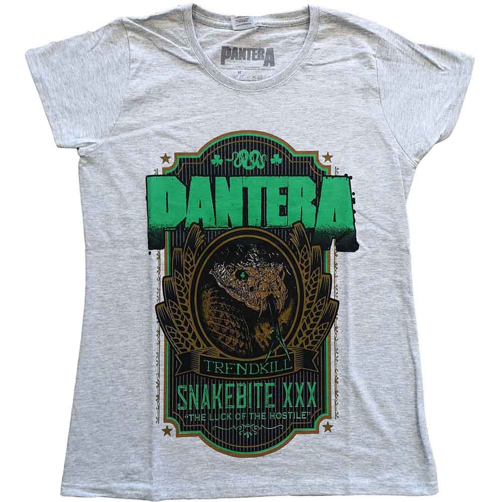 Pantera Ladies T-Shirt: Snakebite XXX Label (Heather Grey)
