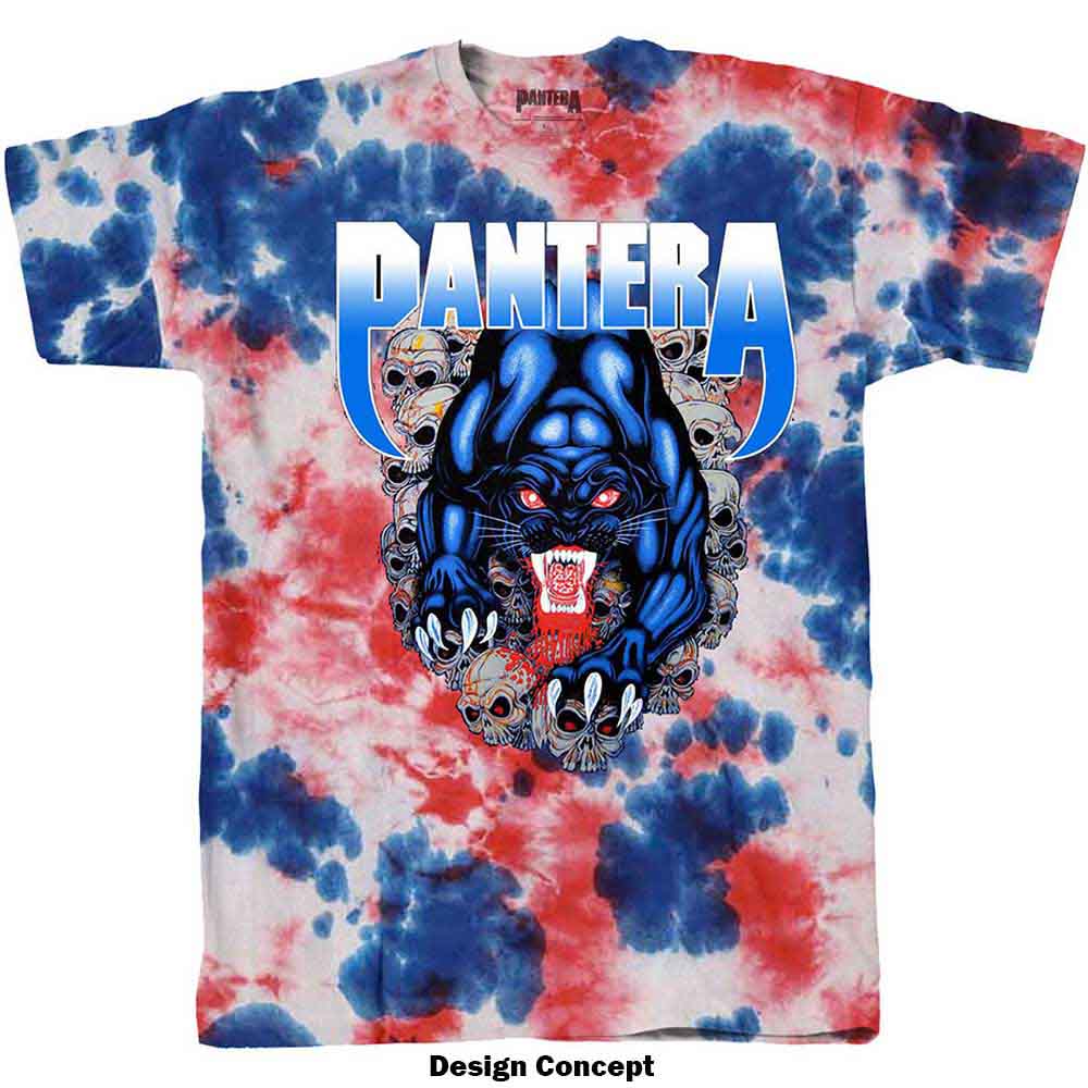 Pantera Unisex T-Shirt: Panther (Blue) (Wash Collection)