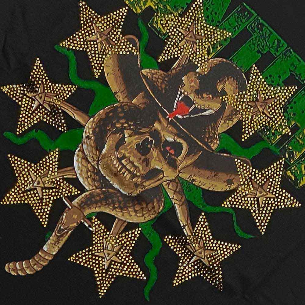 Pantera Unisex T-Shirt: Skull & Snake (Black) (Embellished)