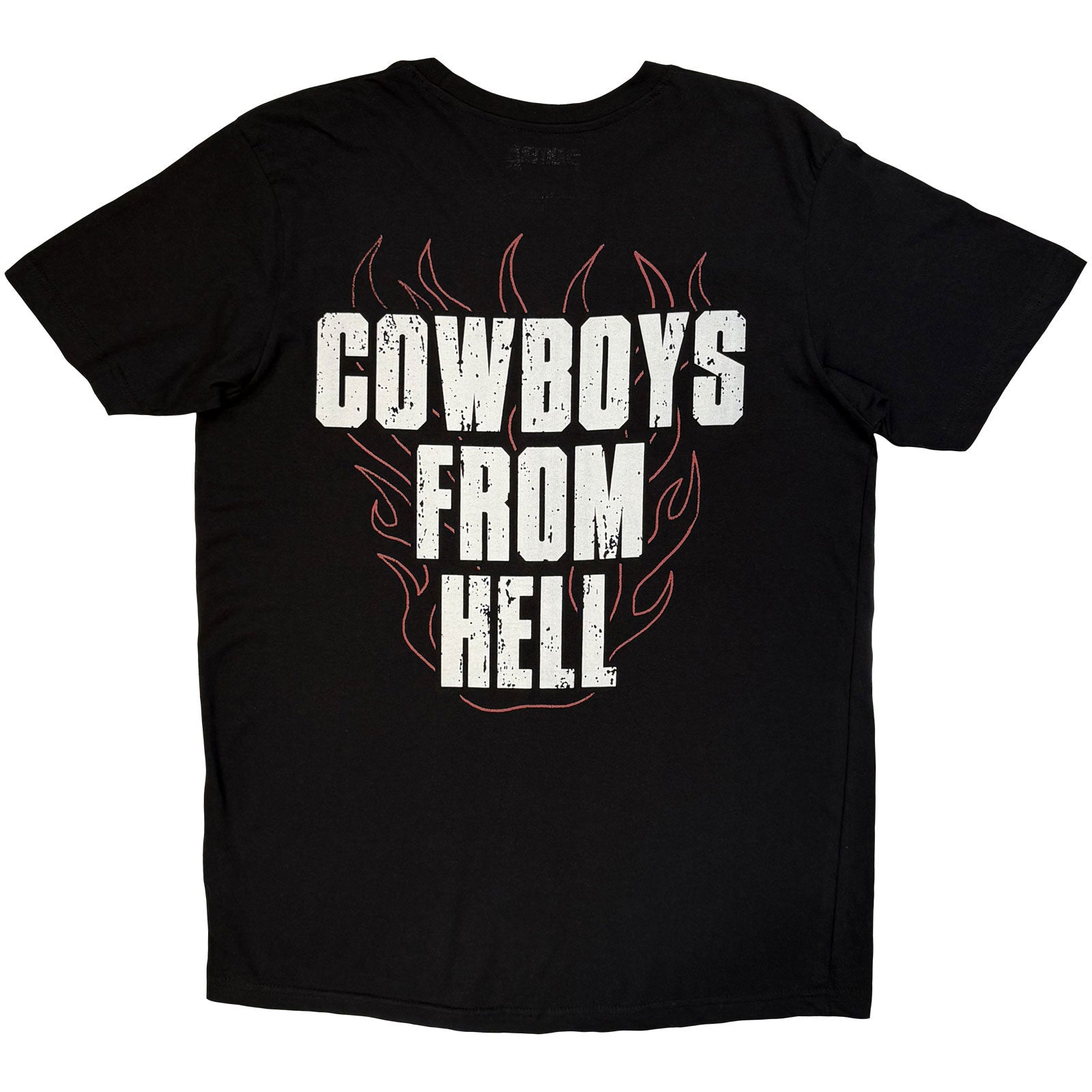 Pantera Unisex T-Shirt: Cowboys From Hell Flames (Black) (Back Print)