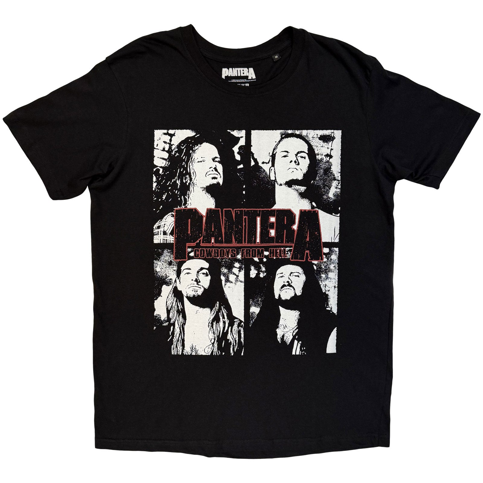 Pantera Unisex T-Shirt: Cowboys From Hell Flames (Black) (Back Print)