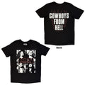 Pantera Unisex T-Shirt: Cowboys From Hell Flames (Black) (Back Print)