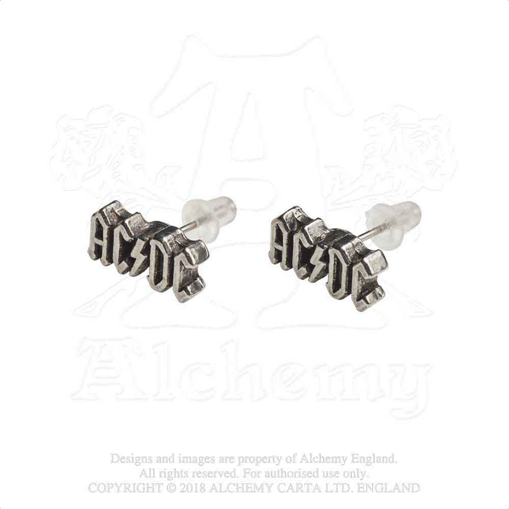 AC/DC Stud Earrings: Logo