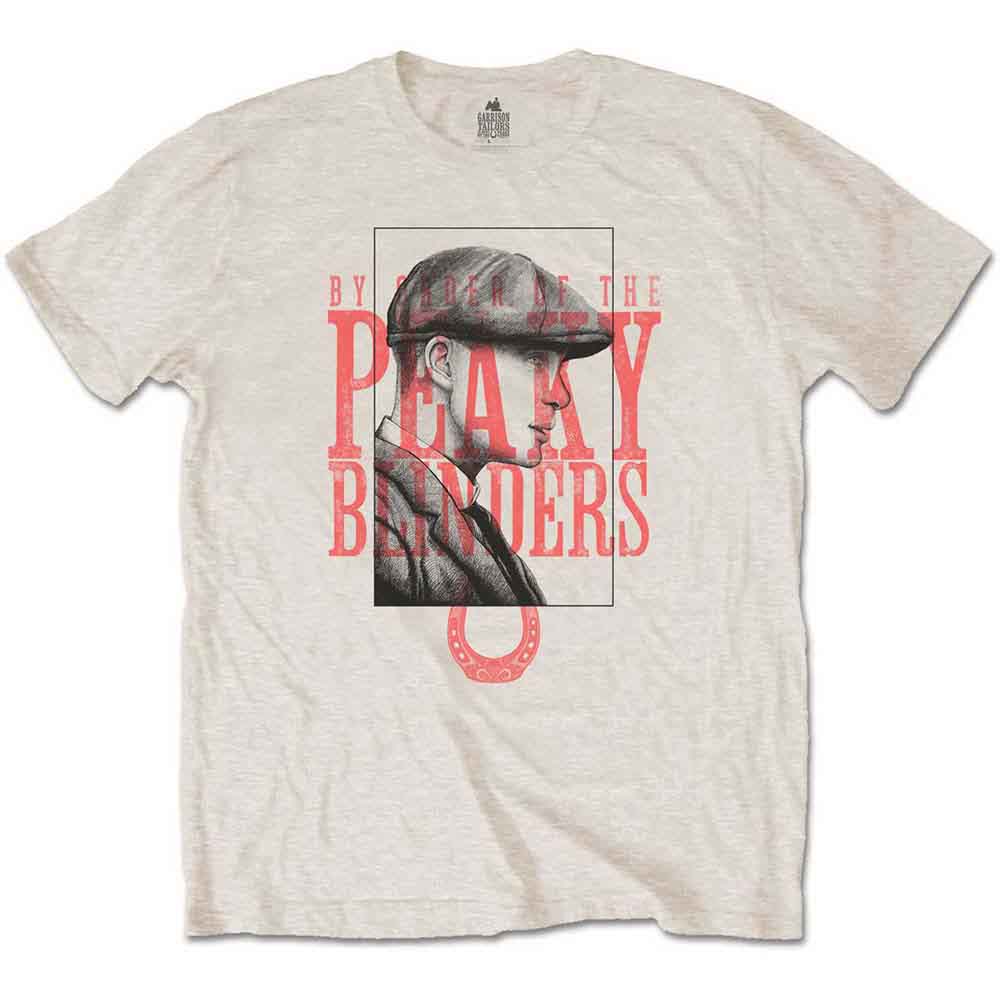Peaky Blinders Unisex T-Shirt: Red Logo Tommy (Sand)