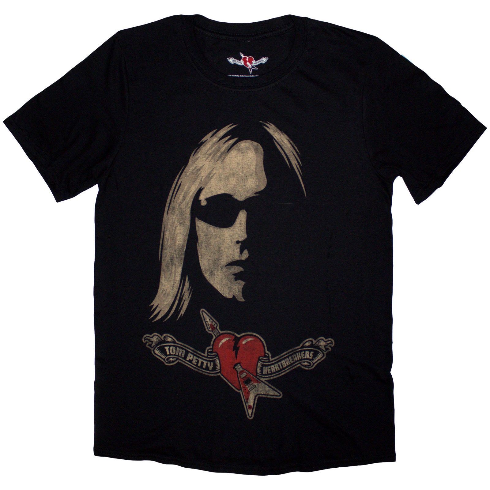 Tom Petty & The Heartbreakers Unisex T-Shirt: Shades & Logo (Black)