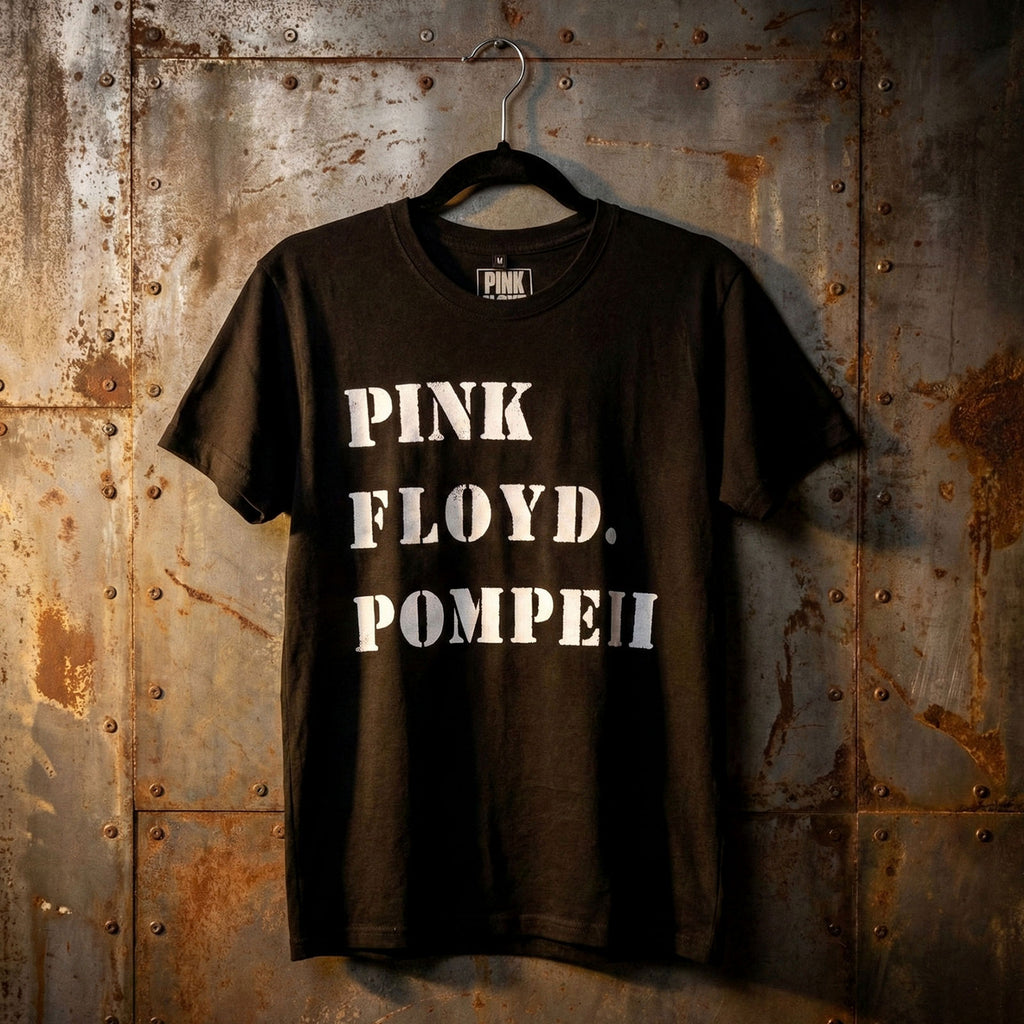 Pink Floyd Unisex Premium Carbon T-Shirt: Pompeii Stencil (Black)