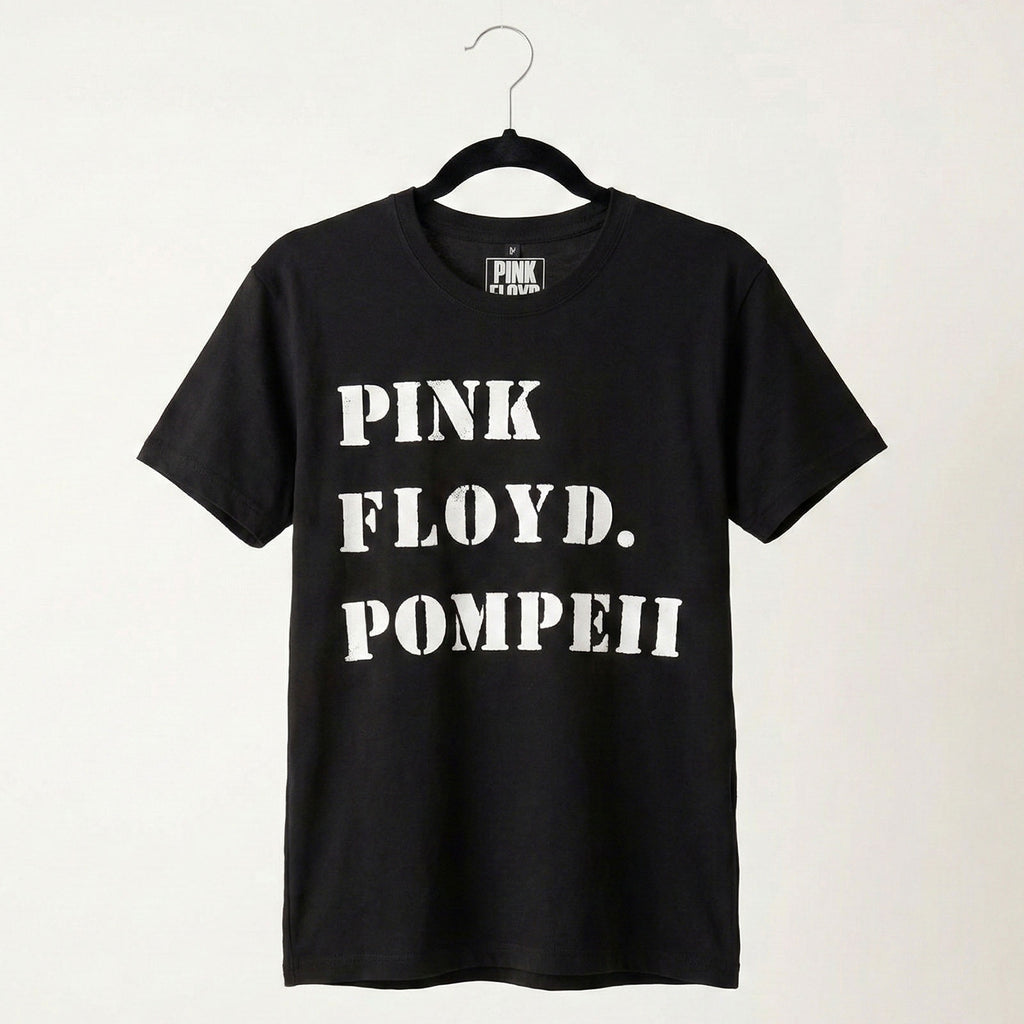 Pink Floyd Unisex Premium Carbon T-Shirt: Pompeii Stencil (Black)