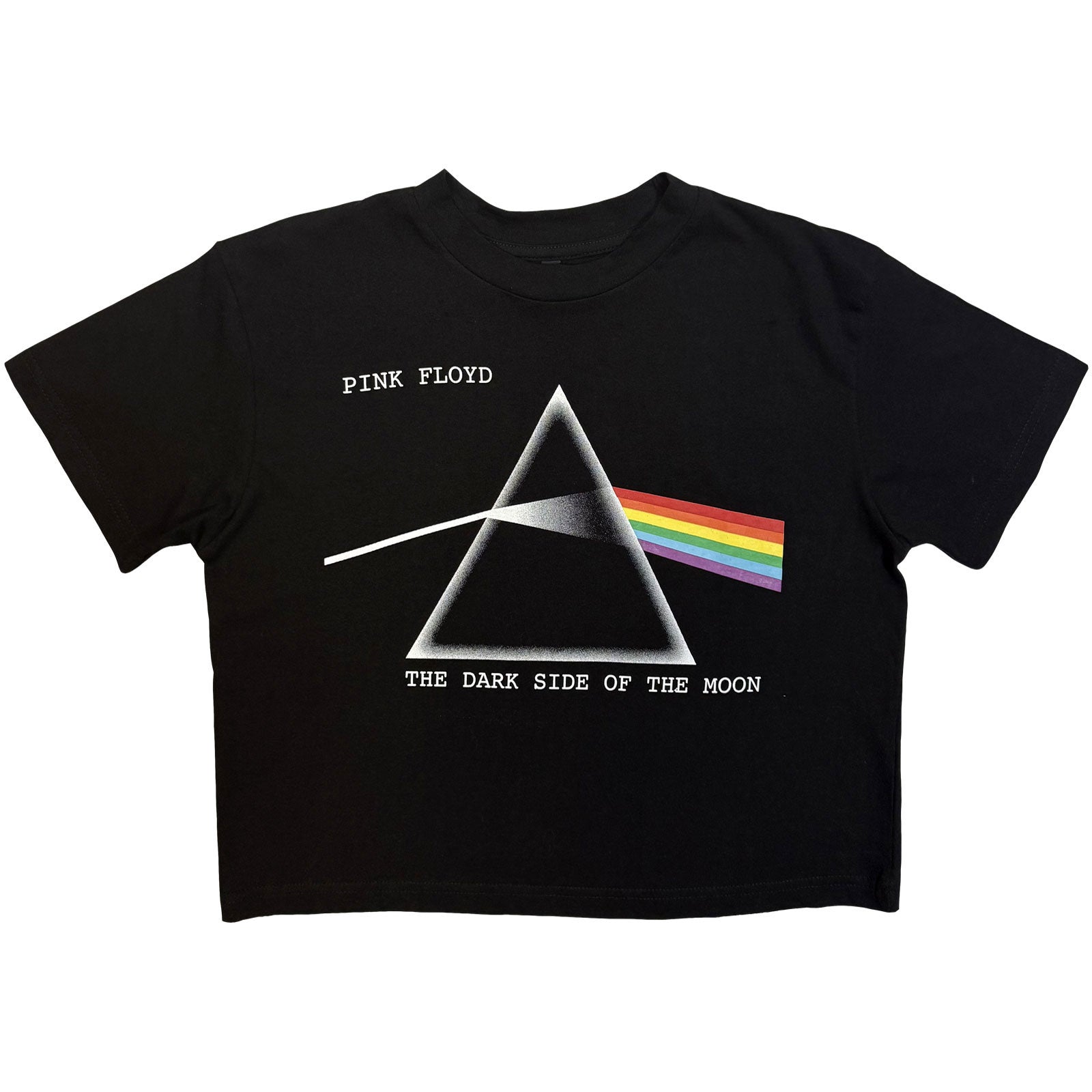 Pink Floyd Ladies Crop Top: Dark Side of the Moon Courier (Black)