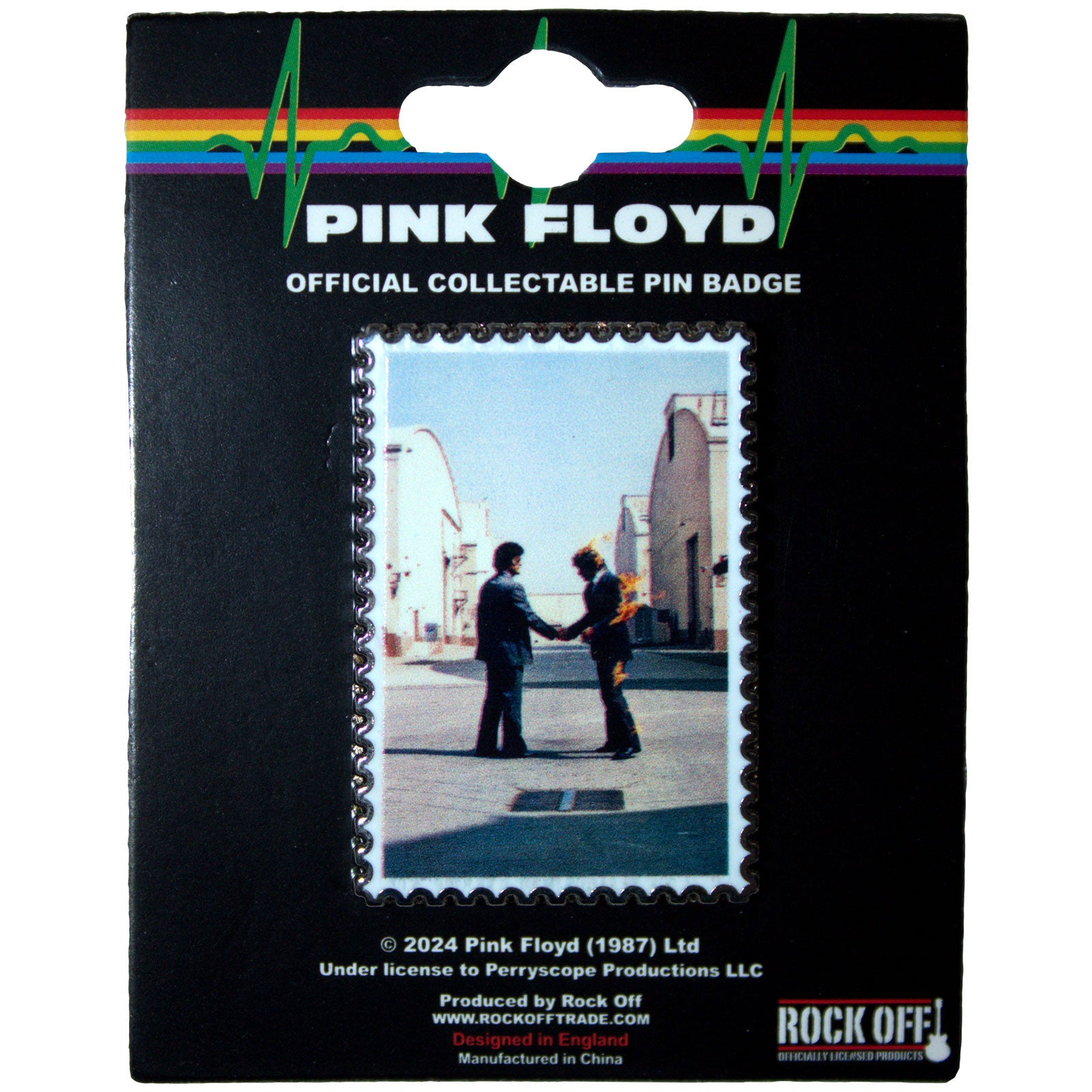 Pink Floyd Pin Badge: Wish You Were Here Stamp
