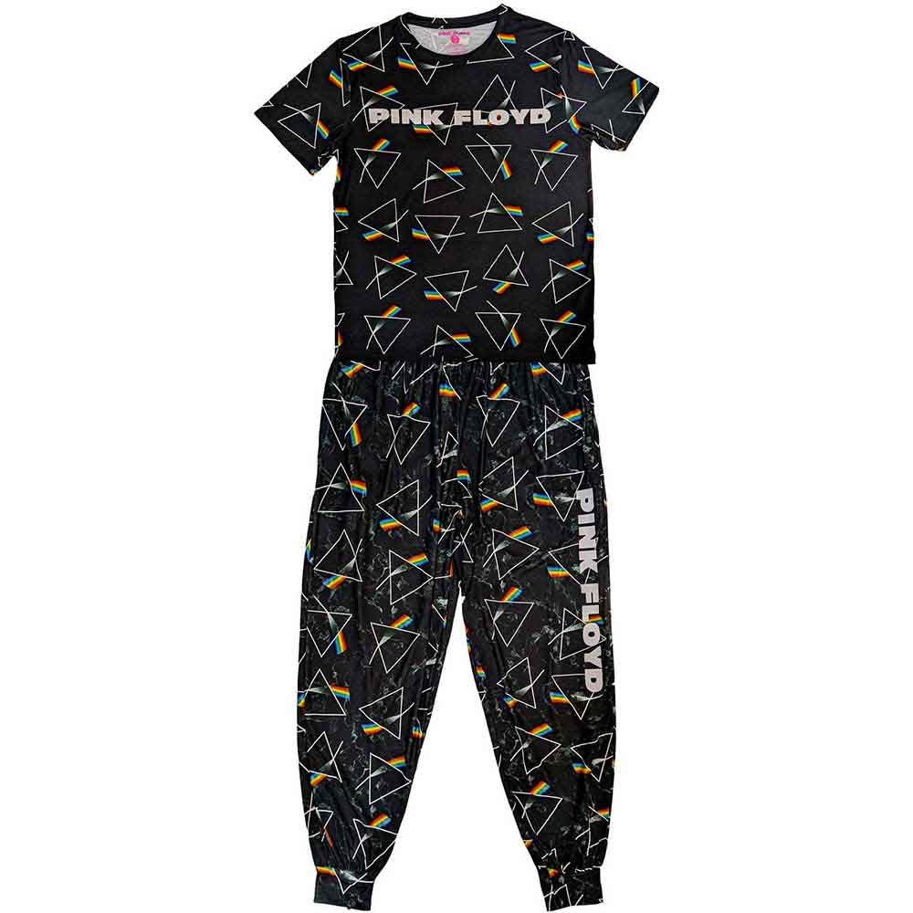 Pink Floyd Unisex Pyjamas: Prism Repeat (Black)