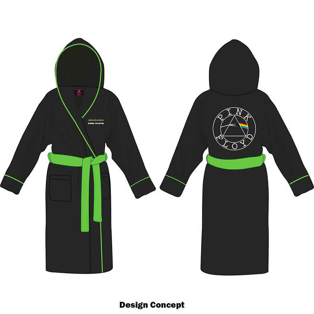 Pink Floyd Unisex Bathrobe: Circle Logo (Black) (Back Print)
