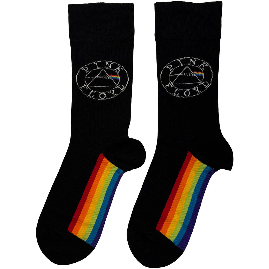 Pink Floyd Unisex Ankle Socks: Circle Logo (Black) (UK Size 4 - 7)