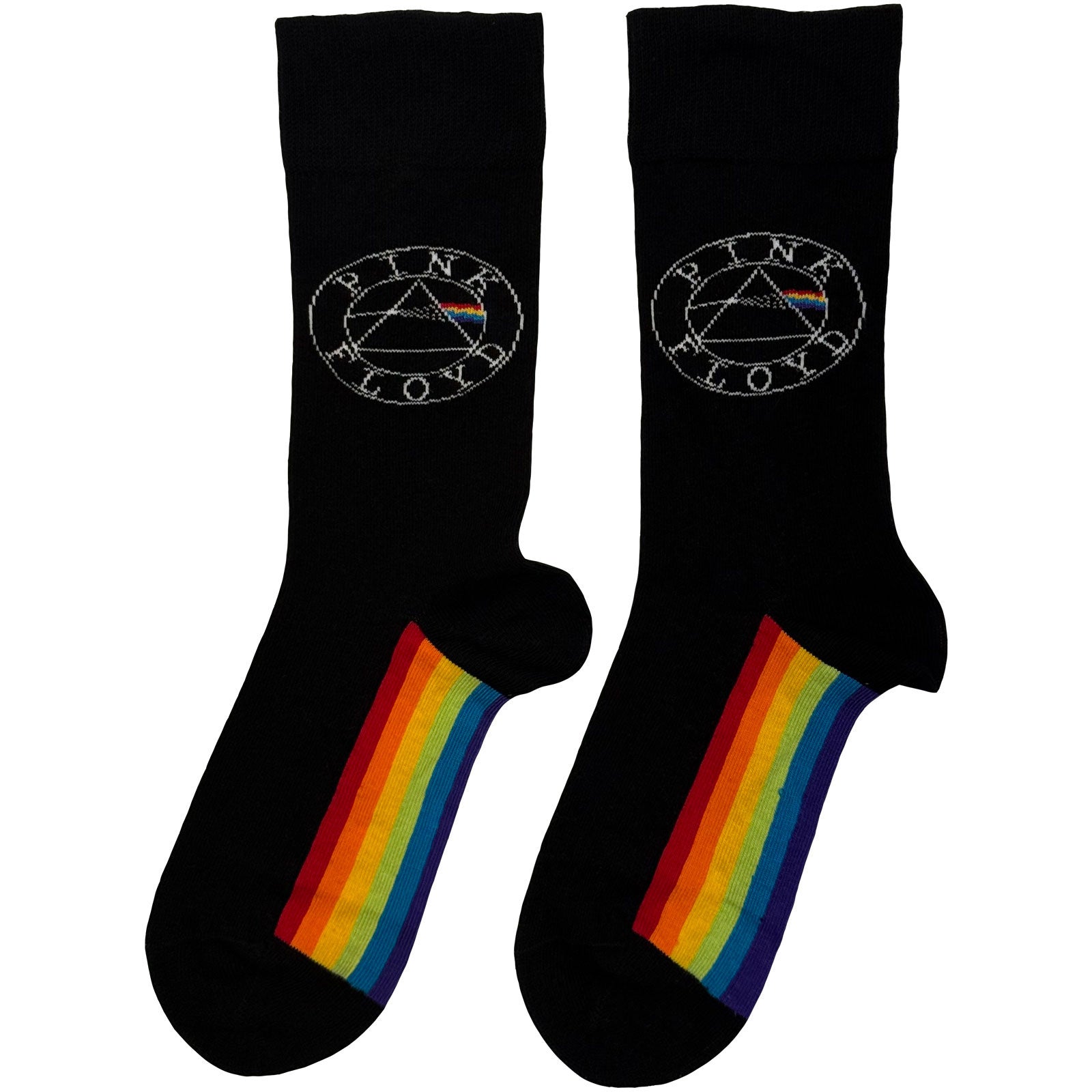 Pink Floyd Unisex Ankle Socks: Circle Logo (Black) (UK Size 4 - 7)