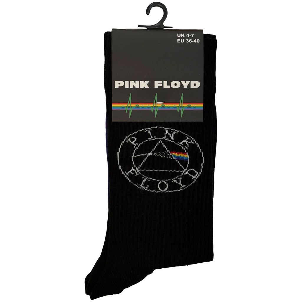 Pink Floyd Unisex Ankle Socks: Circle Logo (Black) (UK Size 4 - 7)