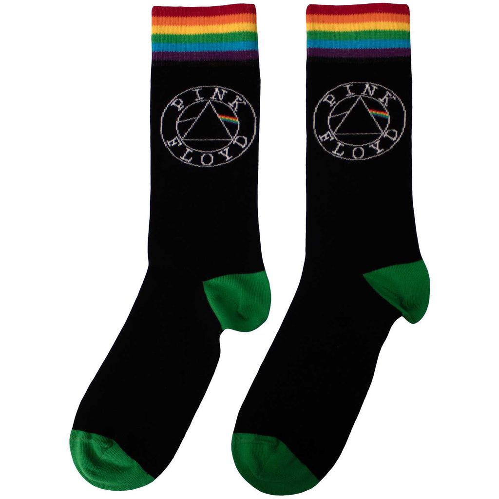 Pink Floyd Unisex Ankle Socks: Circle Logo (Black) (UK Size 7 - 11)