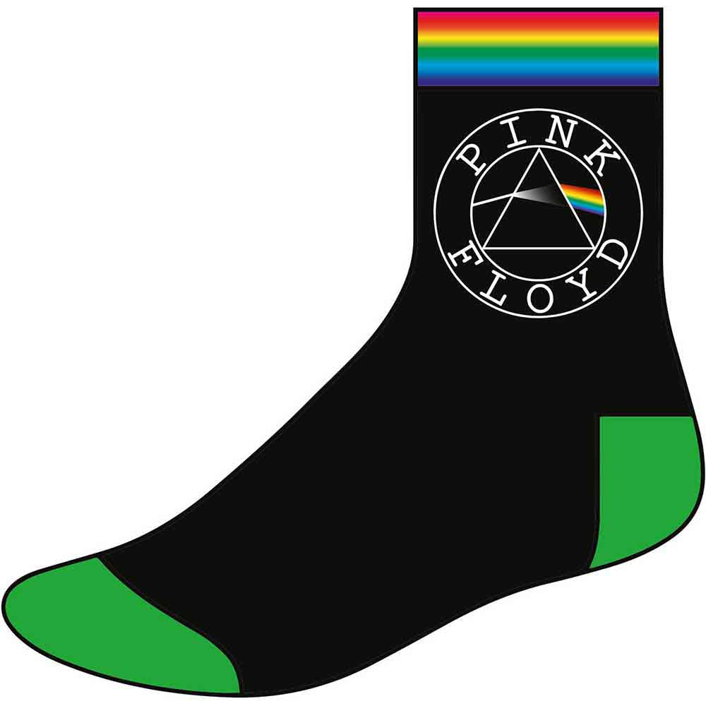 Pink Floyd Unisex Ankle Socks: Circle Logo (Black) (UK Size 7 - 11)