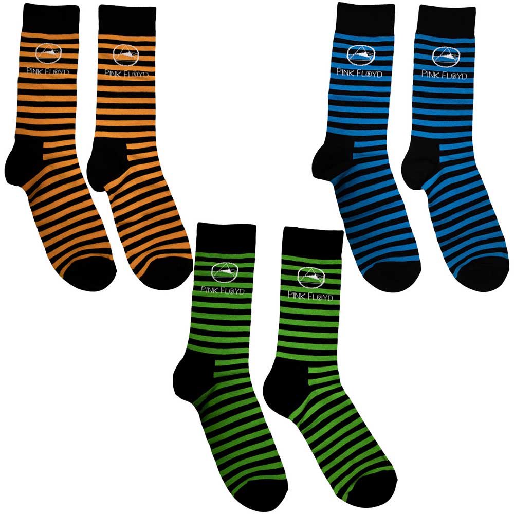 Pink Floyd Unisex Ankle Socks Set: Mono Prism (Multicolour) (UK Size 6 - 11)