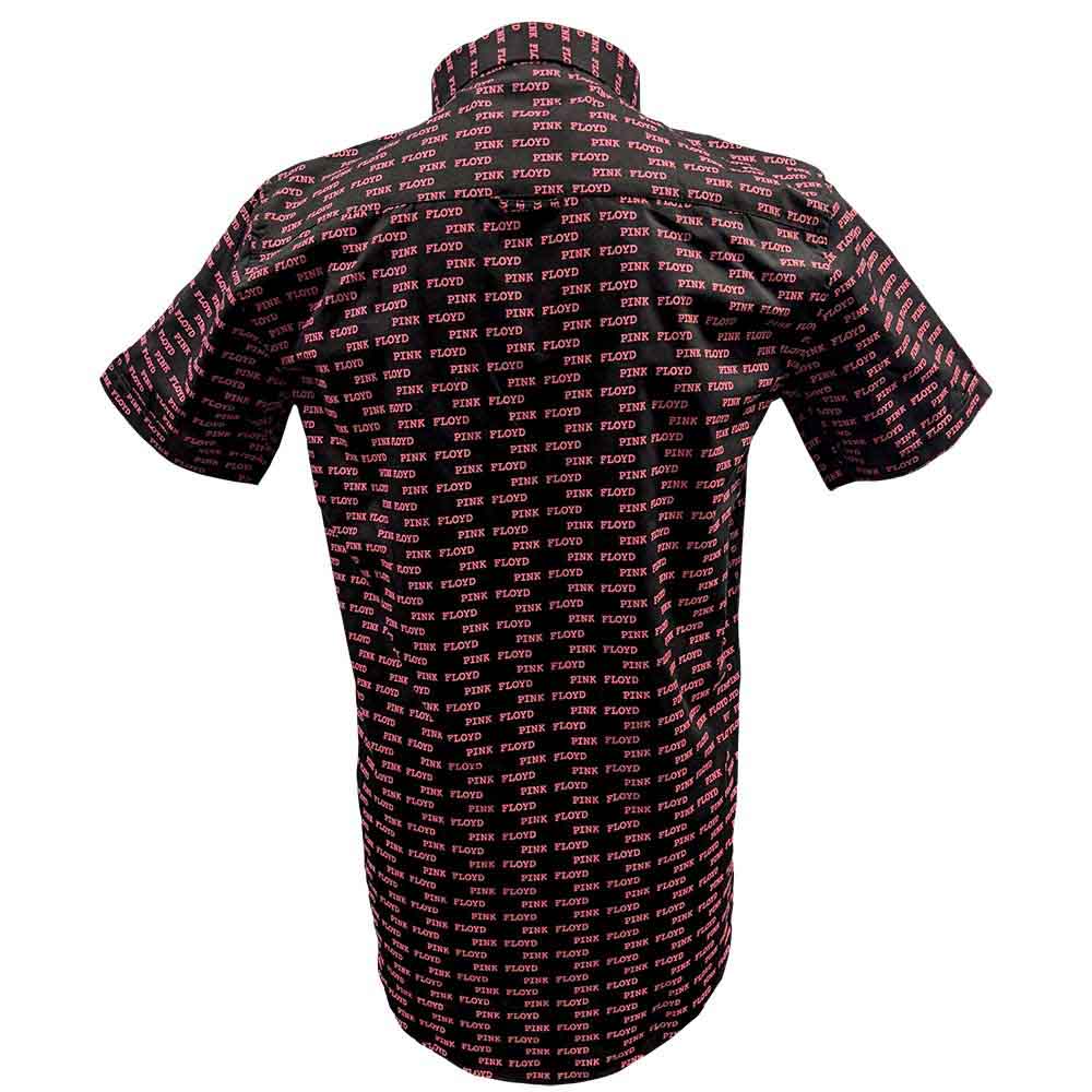Pink Floyd Unisex Casual Shirt: Courier Pattern (Black) (All Over Print) (LOS)