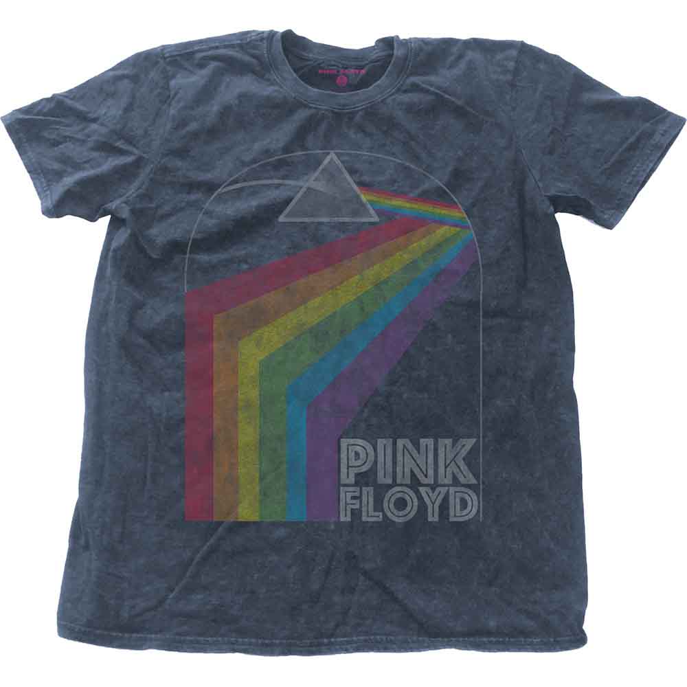 Pink Floyd Unisex T-Shirt: Prism Arch (Denim Blue) (Wash Collection)
