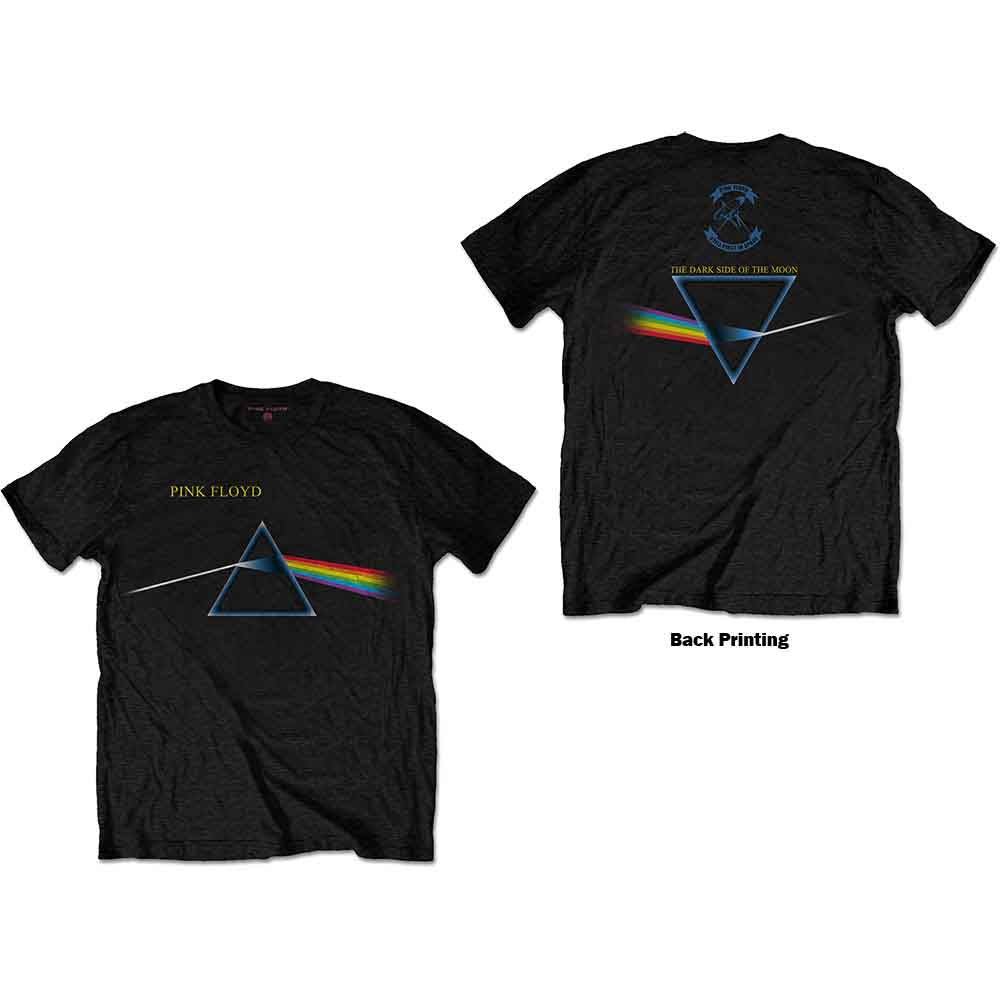 Pink Floyd Unisex T-Shirt: Dark Side of the Moon Flipped (Black) (Back Print)