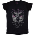 Pink Floyd Ladies T-Shirt: Owl - WDYWFM? (Black)