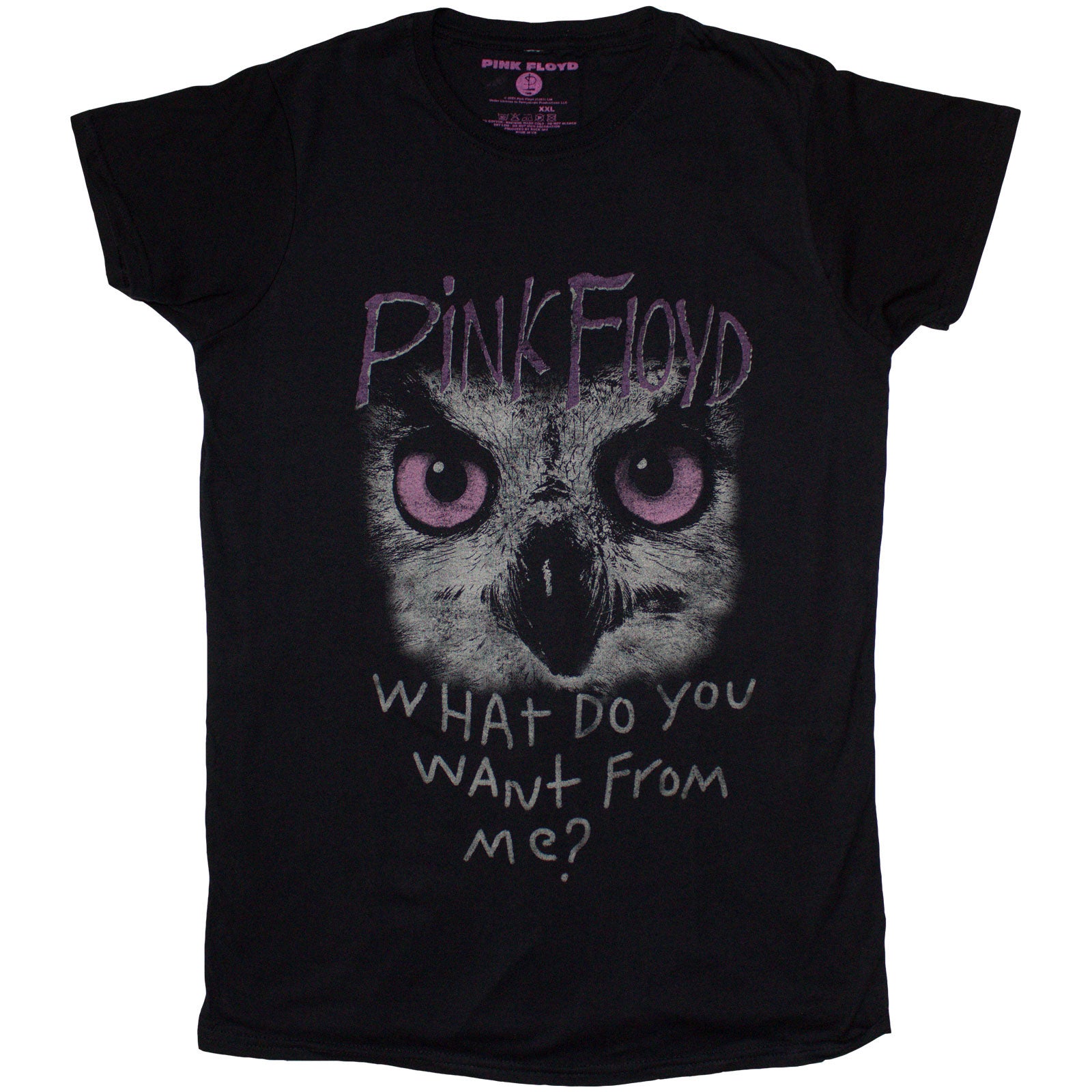 Pink Floyd Ladies T-Shirt: Owl - WDYWFM? (Black)