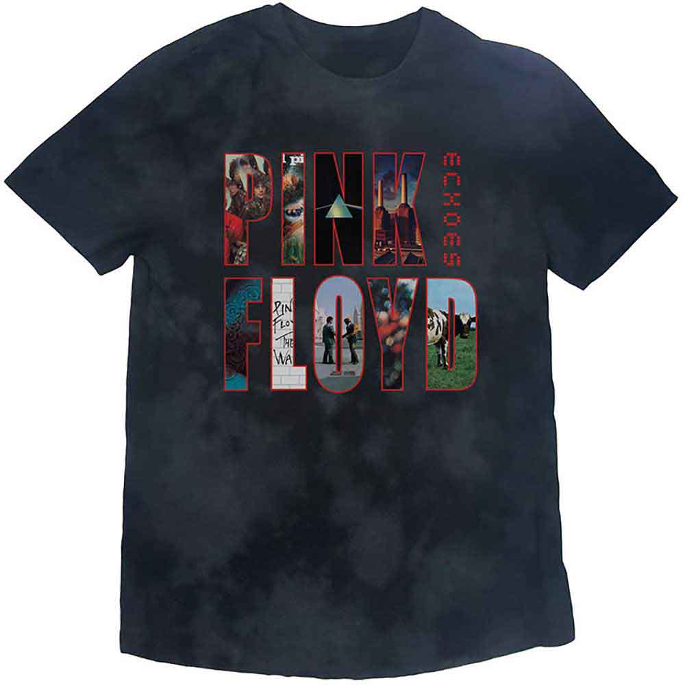 Pink Floyd Unisex T-Shirt: Echoes Album Montage (Dip-Dye On Black) (Wash Collection)