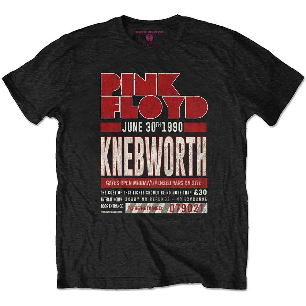 Pink Floyd Unisex T-Shirt: Knebworth '90 Red (Black)