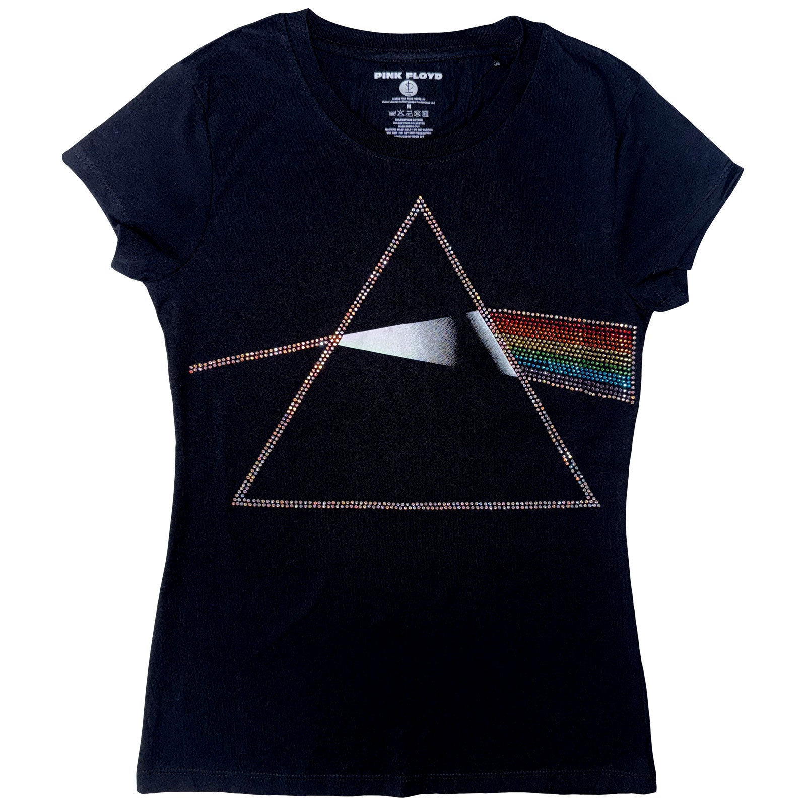 Pink Floyd Ladies T-Shirt: Dark Side of the Moon (Black) (Embellished)