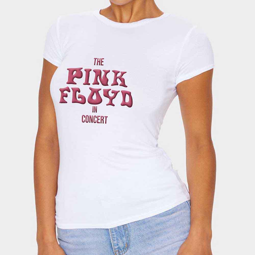 Pink Floyd Unisex T-Shirt: In Concert (White) (Embellished)