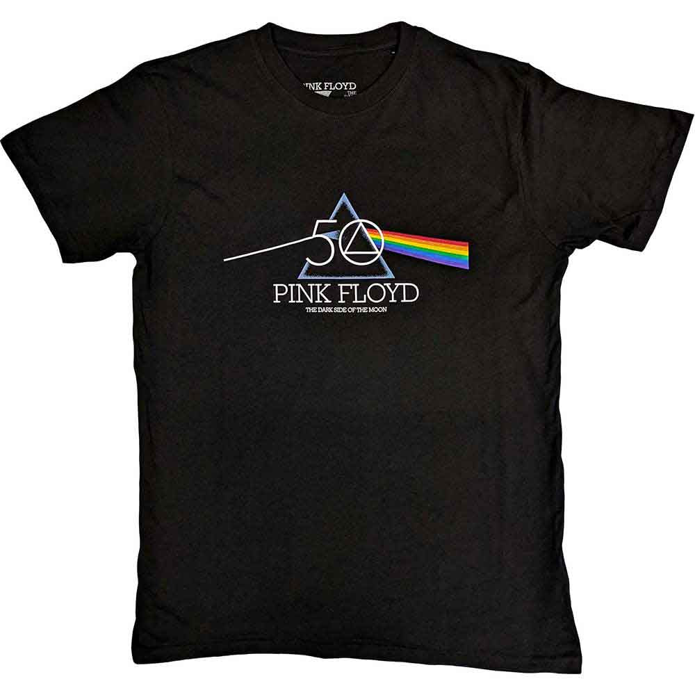 Pink Floyd Unisex T-Shirt: 50th Prism Logo (Black) (LOS)