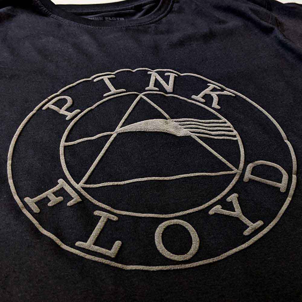 Pink Floyd Unisex T-Shirt: Circle Logo (Black) (Hi-Build)