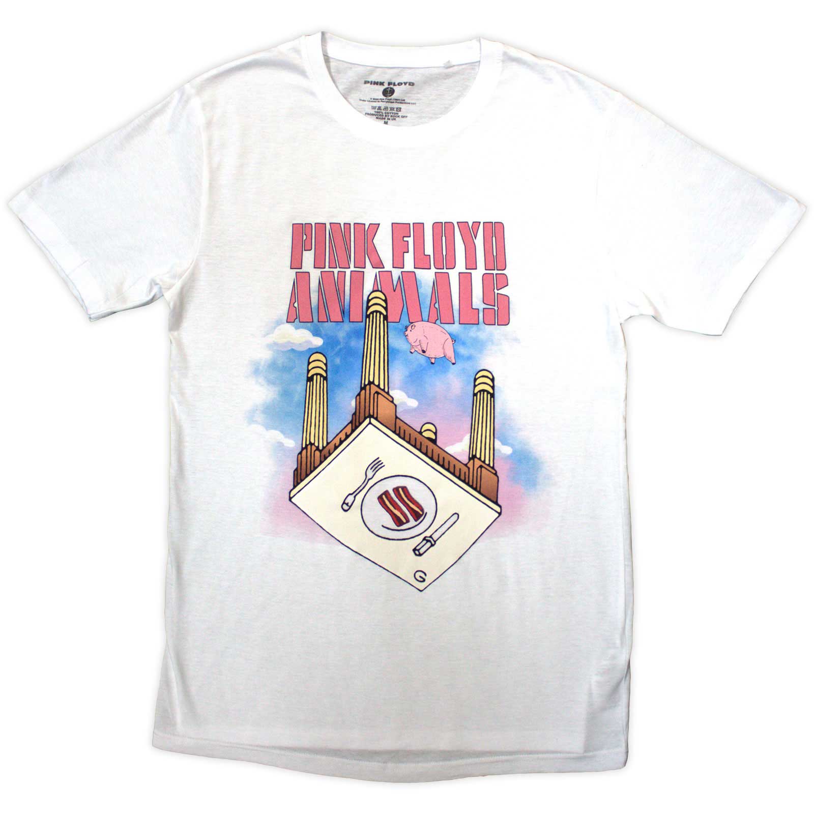 Pink Floyd Unisex T-Shirt: Animals Bacon Table (White)