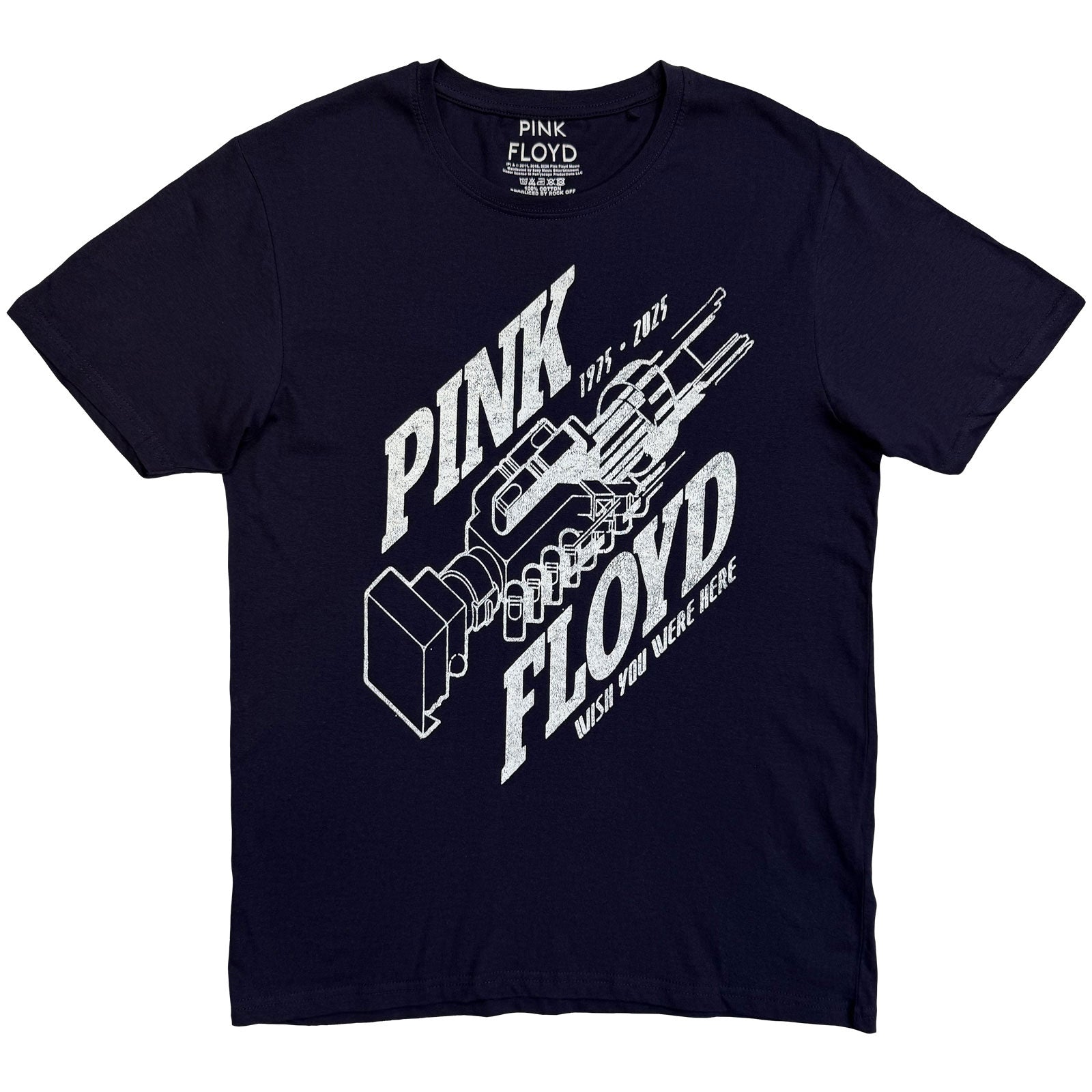 Pink Floyd Unisex T-Shirt: Robot Hands (Navy Blue)
