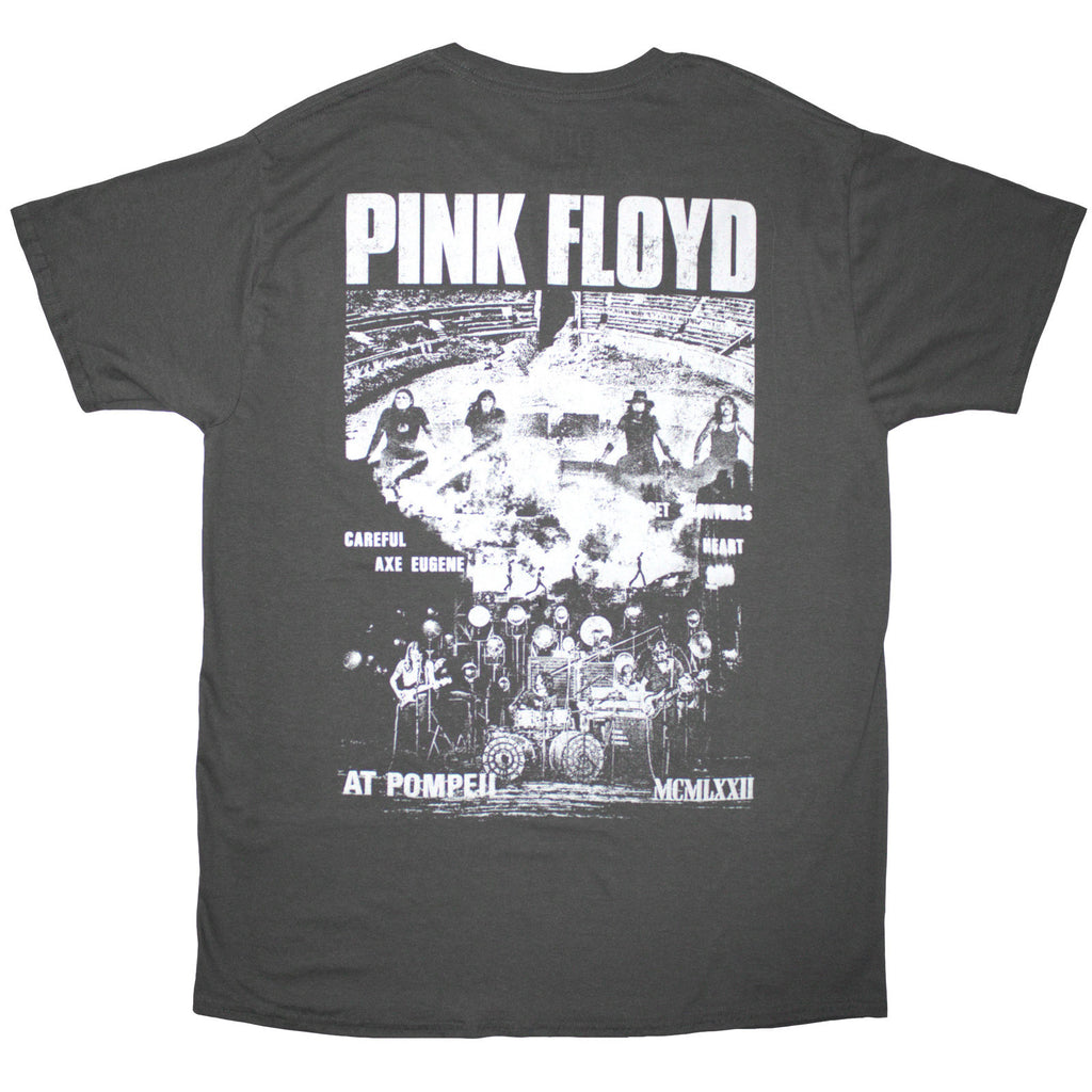 Pink Floyd Unisex T-Shirt: Pompeii Collage (Charcoal Grey) (Back Print)