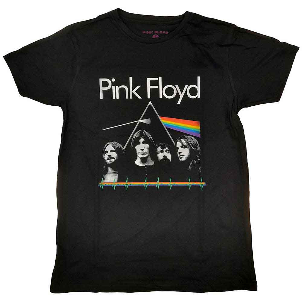 Pink Floyd Unisex T-Shirt: Dark Side of the Moon Band & Pulse (Black)
