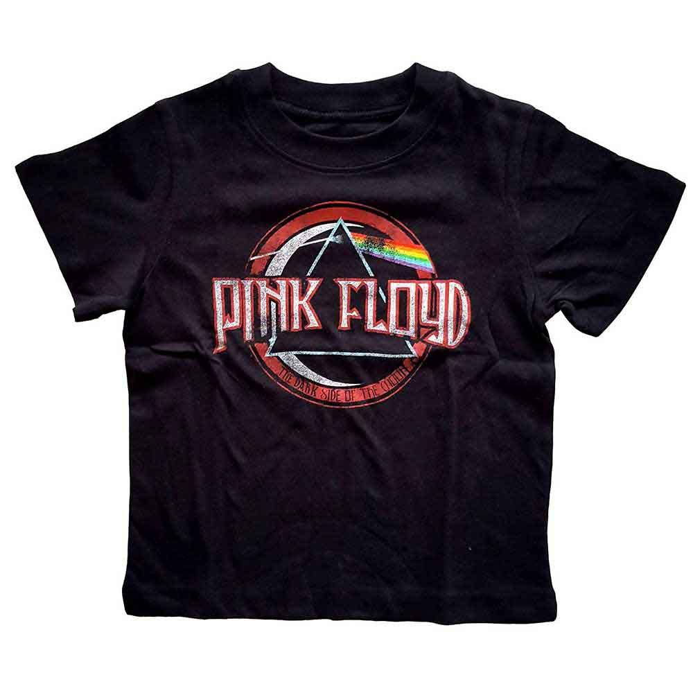 Pink Floyd Kids Toddler T-Shirt: Vintage Dark Side of the Moon Seal (Black)