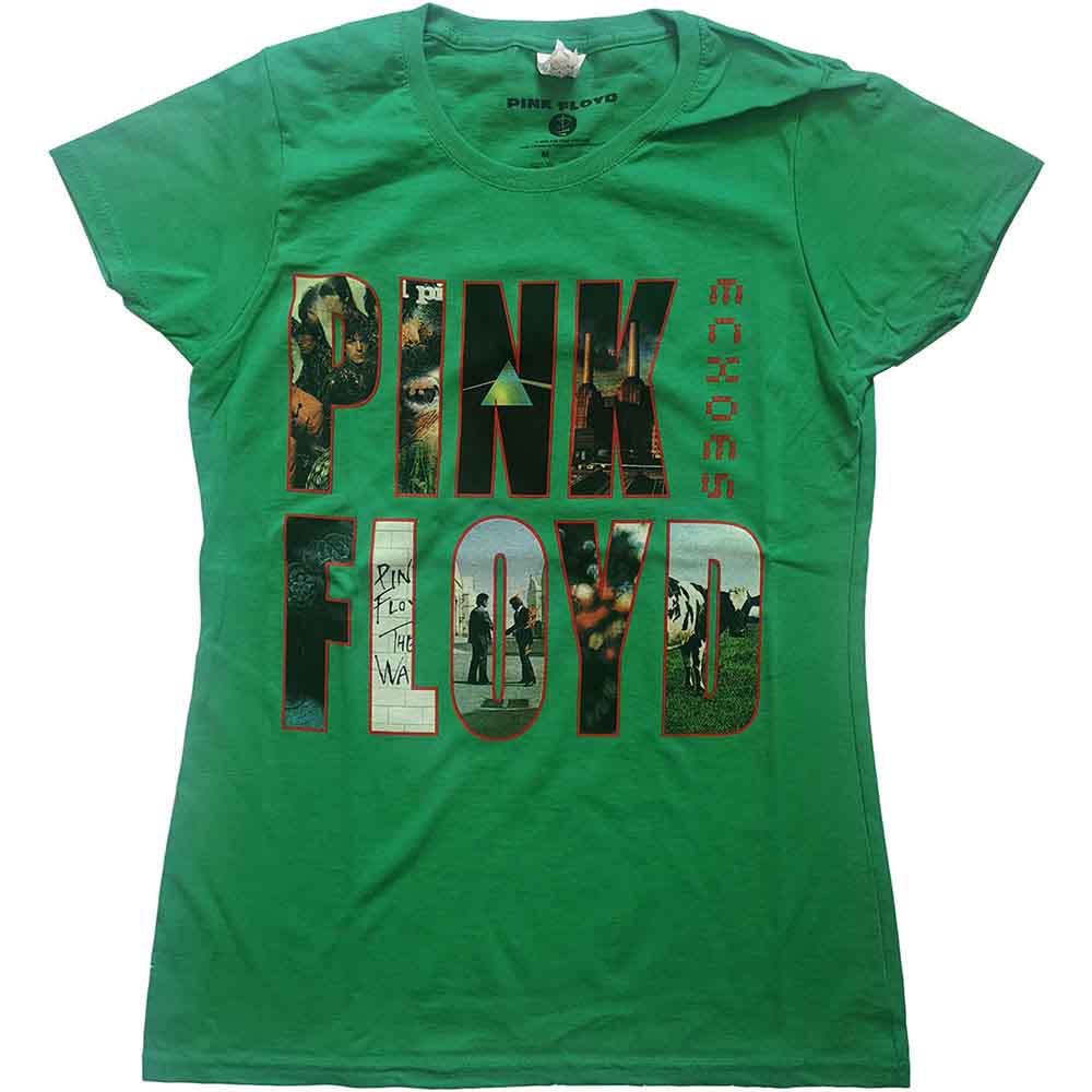 Pink Floyd Ladies T-Shirt: Echoes Album Montage (Green)