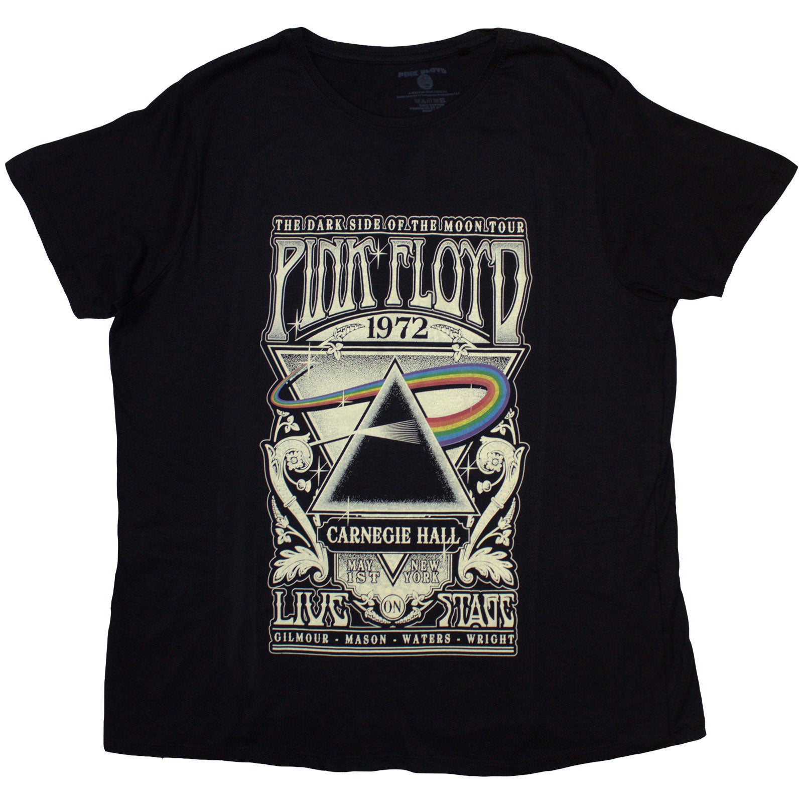 Pink Floyd Ladies T-Shirt: Carnegie Hall Poster (Black)