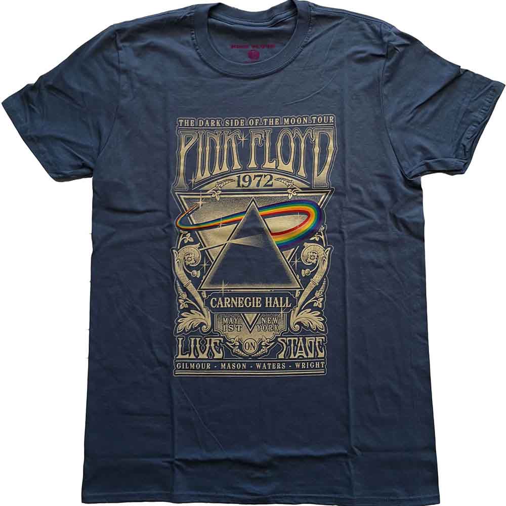 Pink Floyd Ladies T-Shirt: Carnegie Hall Poster (Navy Blue)