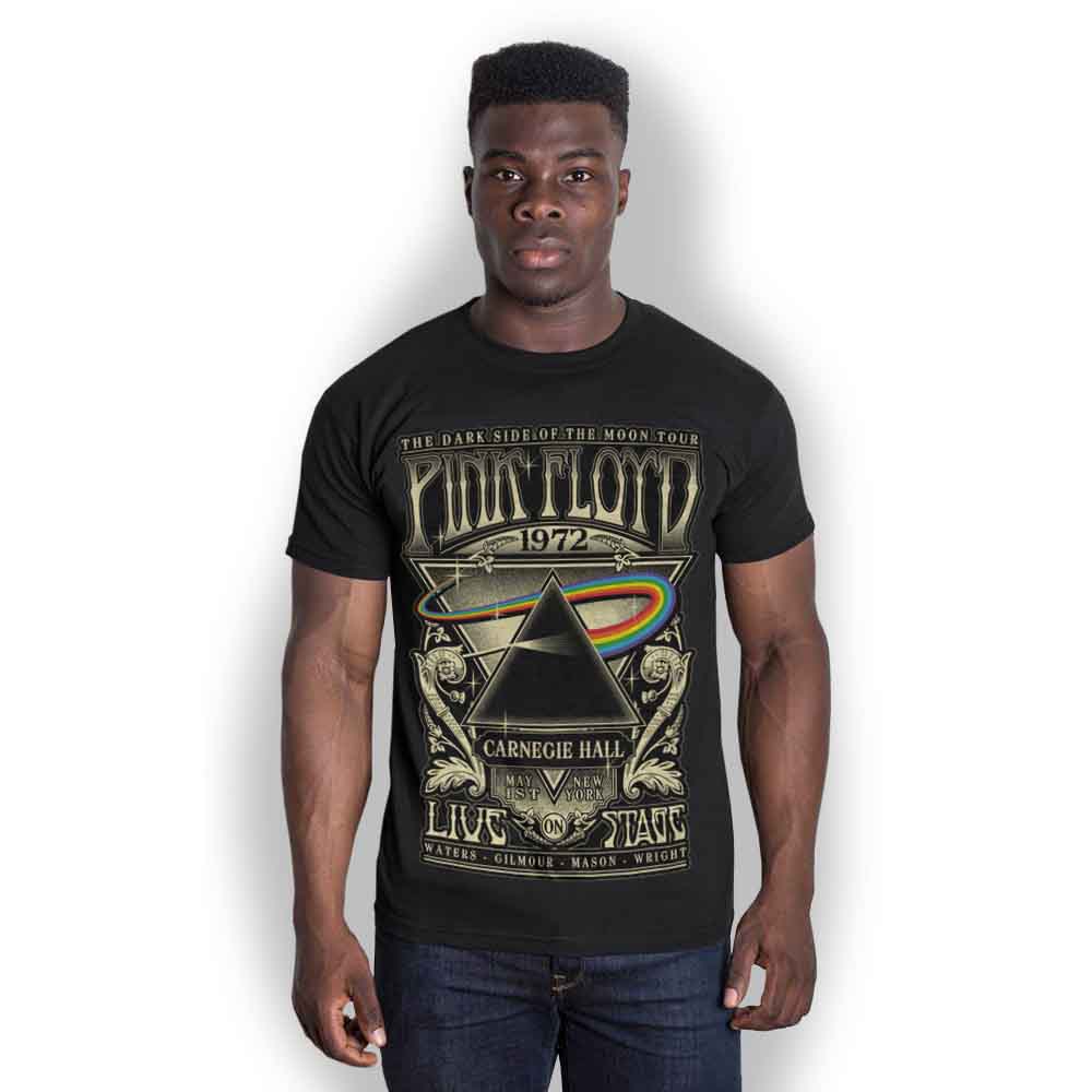 Pink Floyd Unisex T-Shirt: Carnegie Hall Poster (Black)