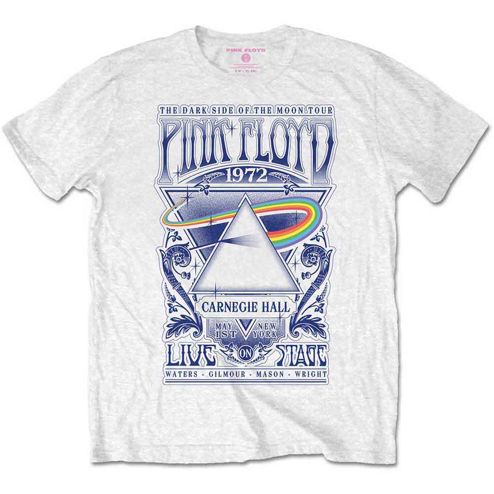 Pink Floyd Unisex T-Shirt: Carnegie Hall Poster (White)