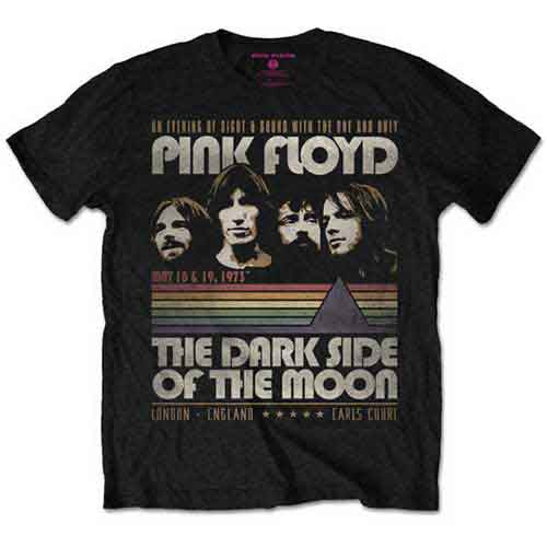 Pink Floyd Unisex T-Shirt: Vintage Stripes (Black)