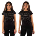 Pink Floyd Ladies T-Shirt: Circle Logo (Black) (Embellished)