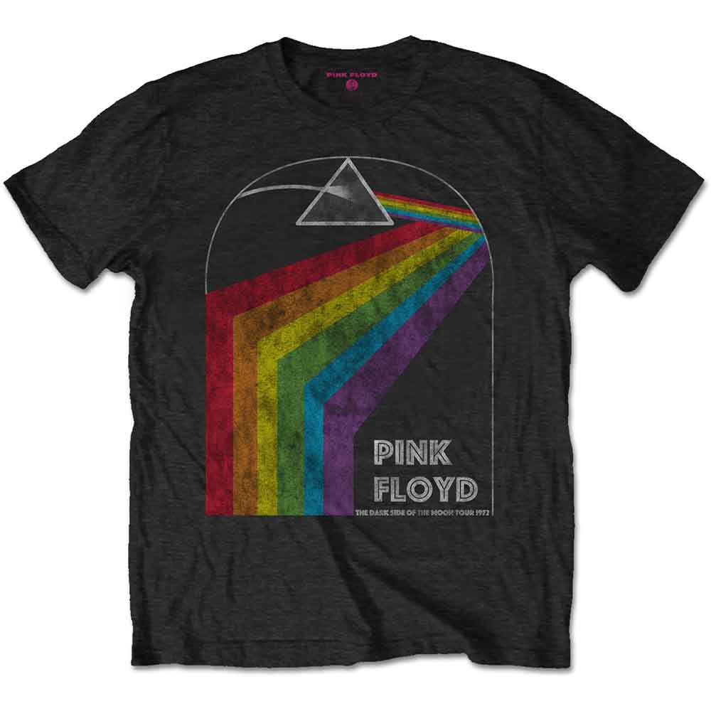 Pink Floyd Unisex T-Shirt: Dark Side of the Moon 1972 Tour (Black) (Back Print)