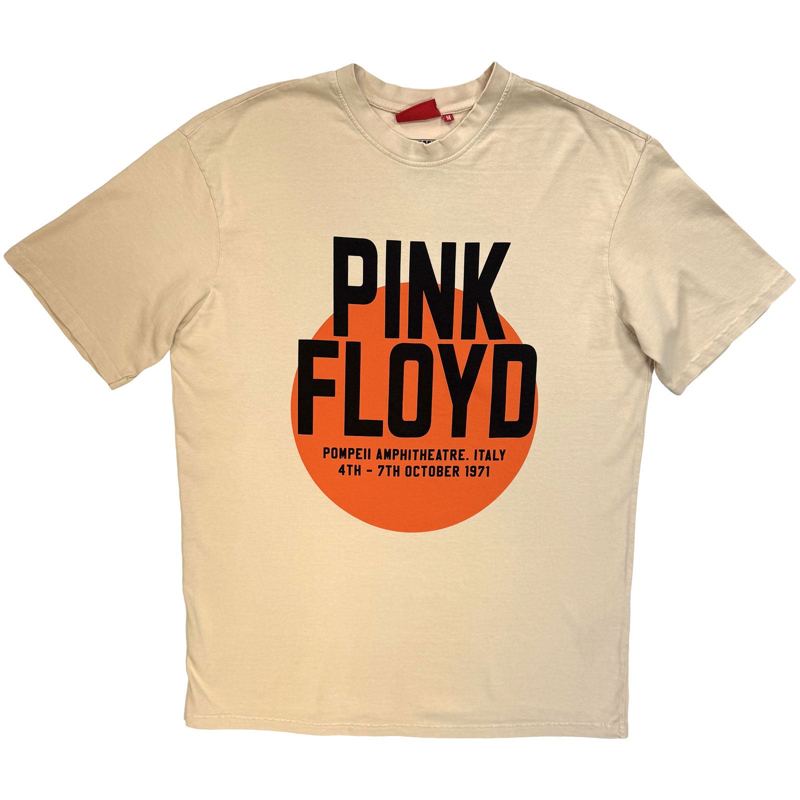 Pink Floyd Unisex Unplugged T-Shirt: Pompeii Circle Wash (Sand) (Back Print)