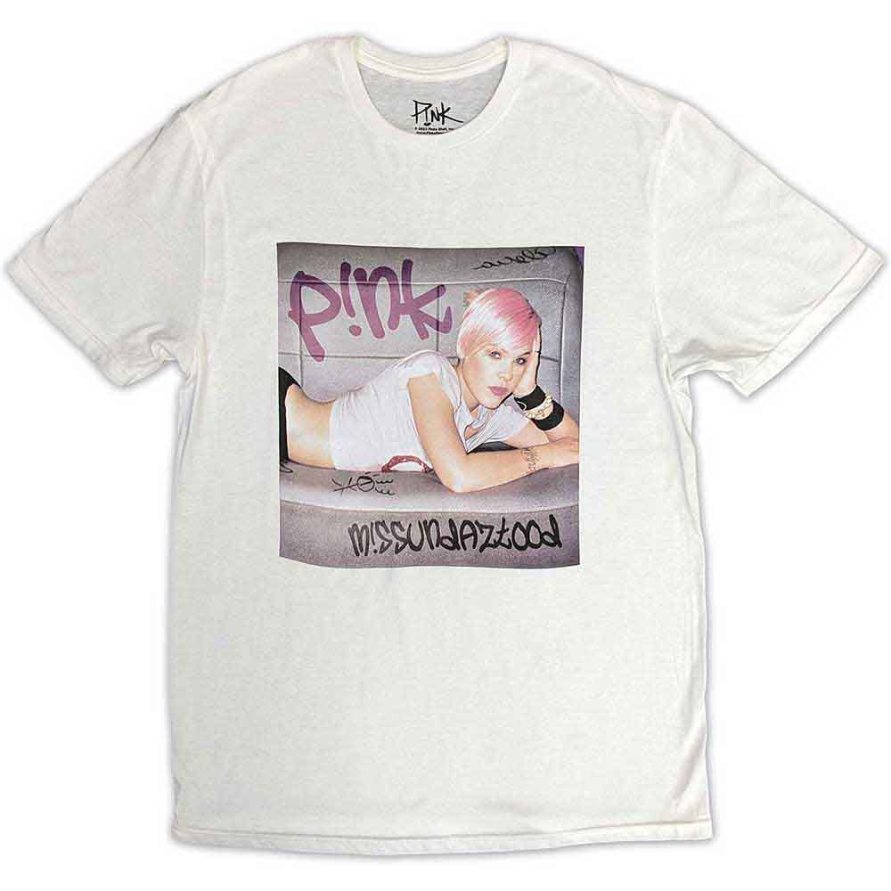 Pink Unisex T-Shirt: Missundaztood (White)