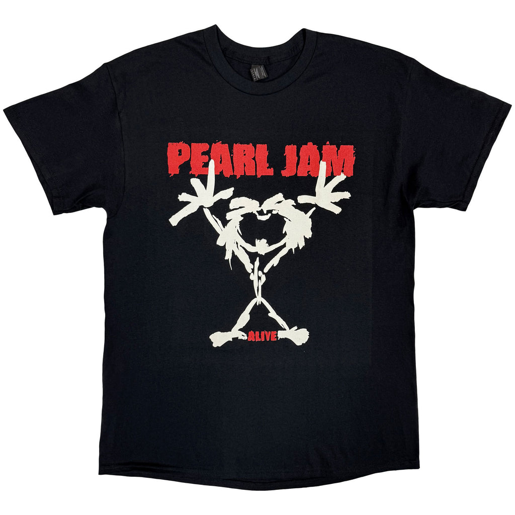 Pearl Jam Unisex T-Shirt: Stickman (Black) (Back Print)