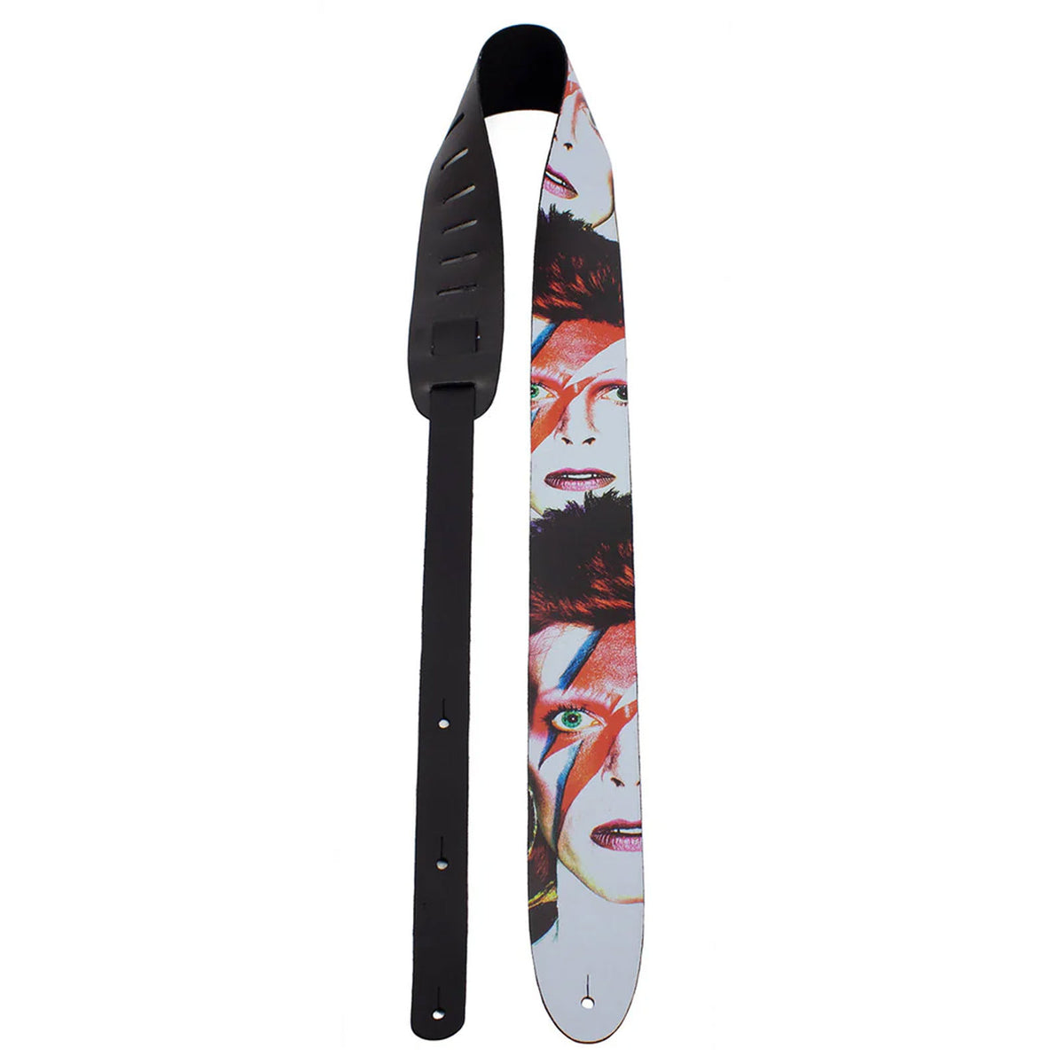 David Bowie Guitar Strap (Leather): Aladdin Sane