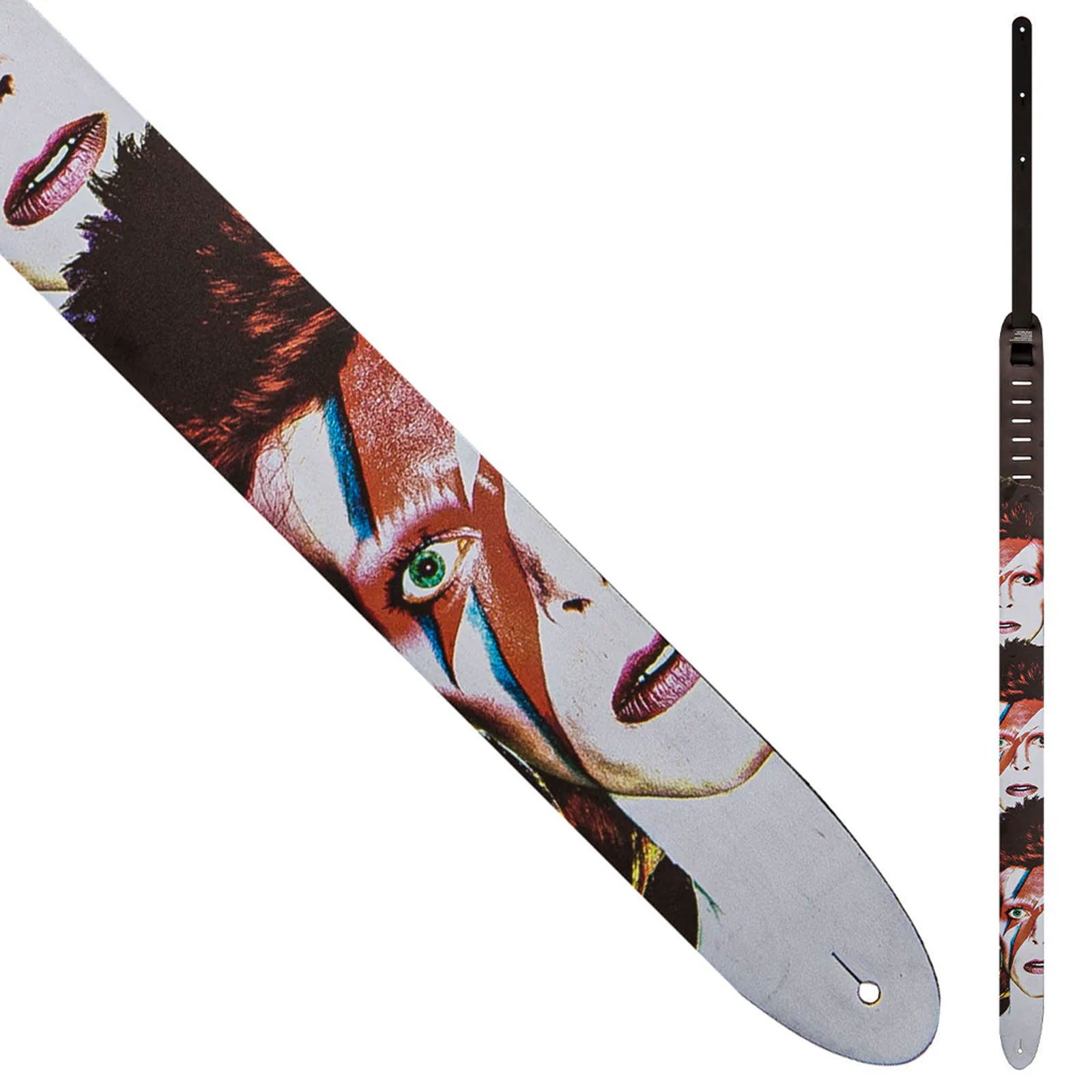 David Bowie Guitar Strap (Leather): Aladdin Sane